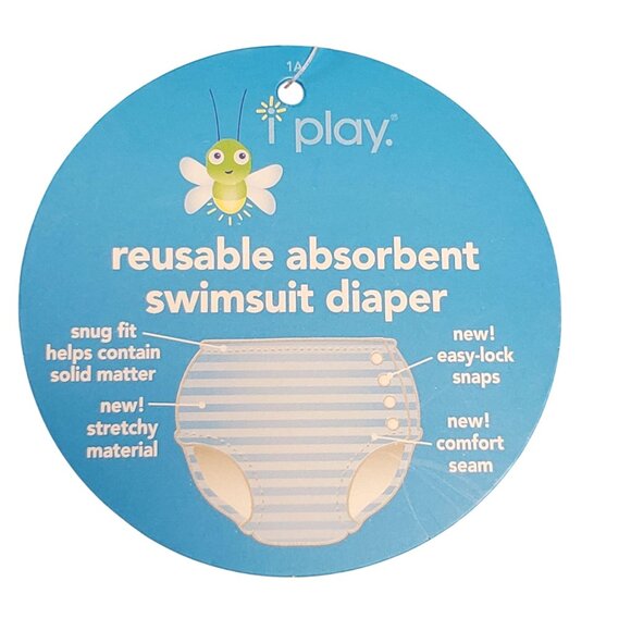 iPlay Swim Diaper Purple Butterfly Print Size 12M – Reusable Baby Infant Swimsui - Picture 6 of 7